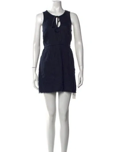 Pre-owned Calypso St Barth Linen Mini Dress In Blue