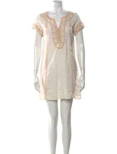 Pre-owned Calypso St Barth Linen Mini Dress In Neutral