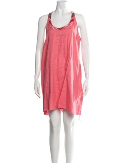 Pre-owned Calypso St Barth Linen Mini Dress In Orange