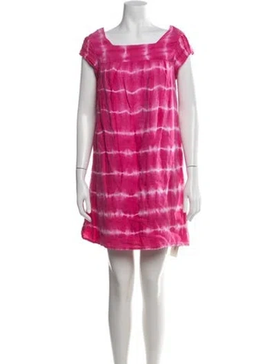 Pre-owned Calypso St Barth Linen Mini Dress In Pink
