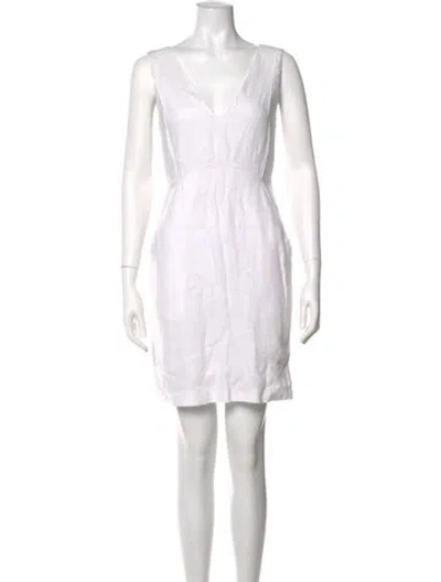 Pre-owned Calypso St Barth Linen Mini Dress In White