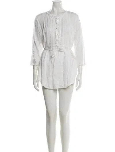 Pre-owned Calypso St Barth Linen Mini Dress In White