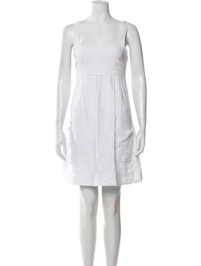 Pre-owned Calypso St Barth Linen Mini Dress In White