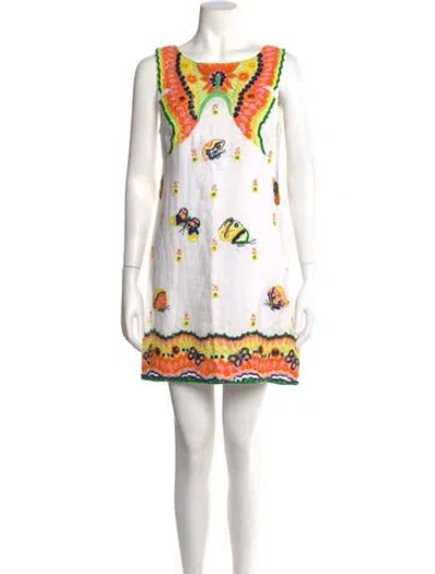 Pre-owned Calypso St Barth Linen Mini Dress In White