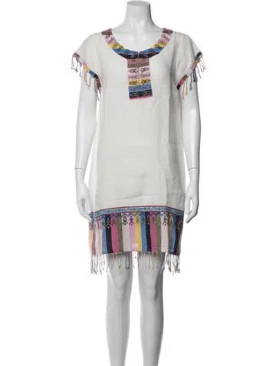 Pre-owned Calypso St Barth Linen Mini Dress In White