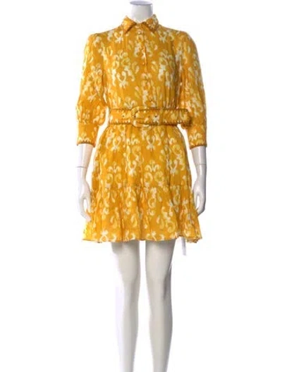 Pre-owned Calypso St Barth Linen Mini Dress In Yellow