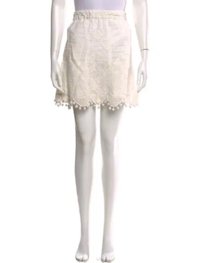 Pre-owned Calypso St Barth Linen Mini Skirt In Neutral