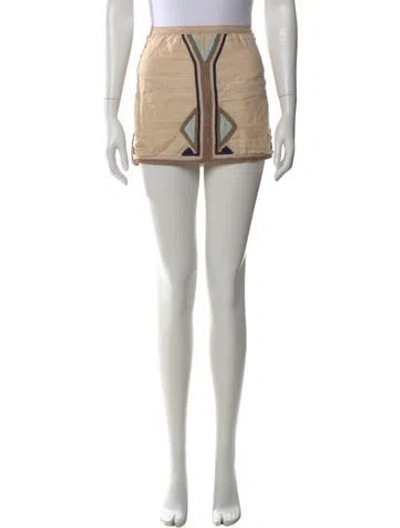 Pre-owned Calypso St Barth Linen Mini Skirt In Neutral