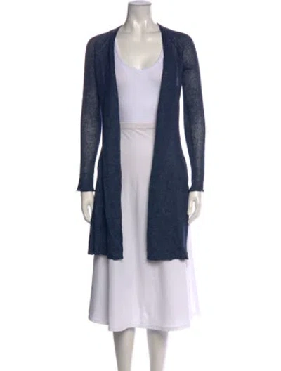 Pre-owned Calypso St Barth Linen Open Front Sweater In Blue