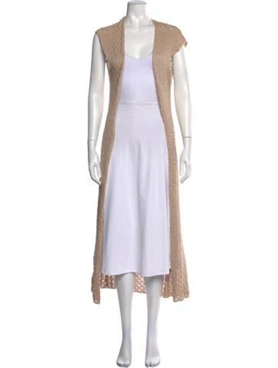 Pre-owned Calypso St Barth Linen Open Front Sweater In Neutral