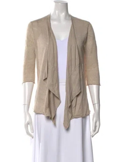 Pre-owned Calypso St Barth Linen Open Front Sweater In Neutral