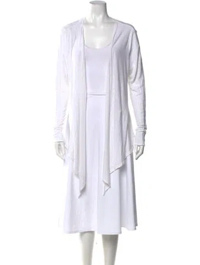 Pre-owned Calypso St Barth Linen Open Front Sweater In White