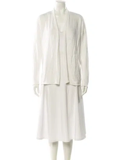 Pre-owned Calypso St Barth Linen Open Front Top In White