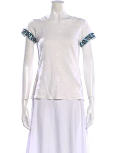 Pre-owned Calypso St Barth Linen Printed T-shirt In White
