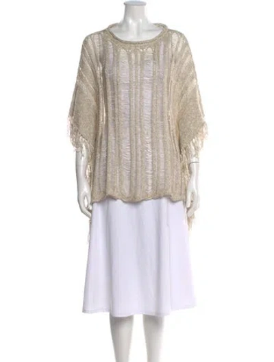 Pre-owned Calypso St Barth Linen Scoop Neck Sweater In Neutral