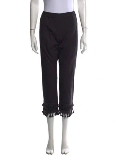 Pre-owned Calypso St Barth Linen Straight Leg Pants In Black