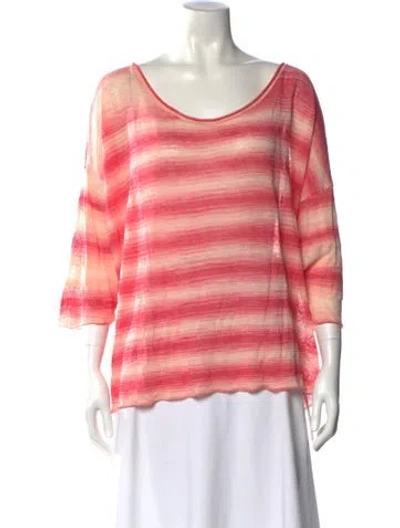 Pre-owned Calypso St Barth Linen Striped Top In Pink