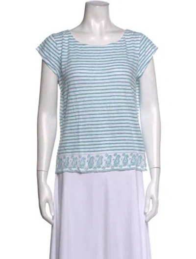 Pre-owned Calypso St Barth Linen Striped Top In White