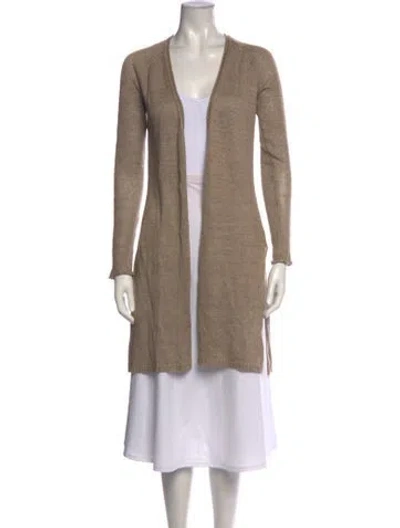 Pre-owned Calypso St Barth Linen V-neck Sweater In Neutrals