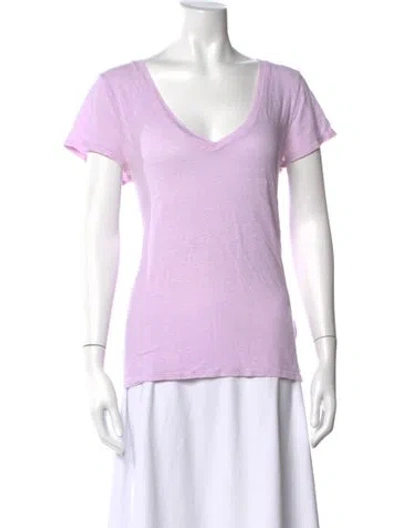 Pre-owned Calypso St Barth Linen V-neck T-shirt In Pink
