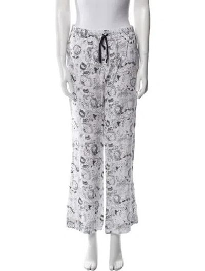 Pre-owned Calypso St Barth Linen Wide Leg Pants In White