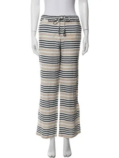 Pre-owned Calypso St Barth Linen Wide Leg Pants In White