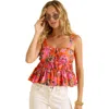 Calypso St Barth Calypso St. Barth Lola Top In Pink Floral
