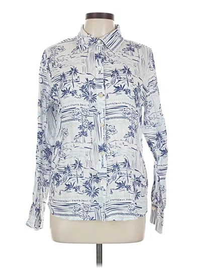 Pre-owned Calypso St Barth Long Sleeve Blouse In Blue