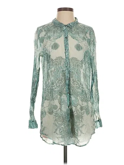 Pre-owned Calypso St Barth Long Sleeve Blouse In Blue