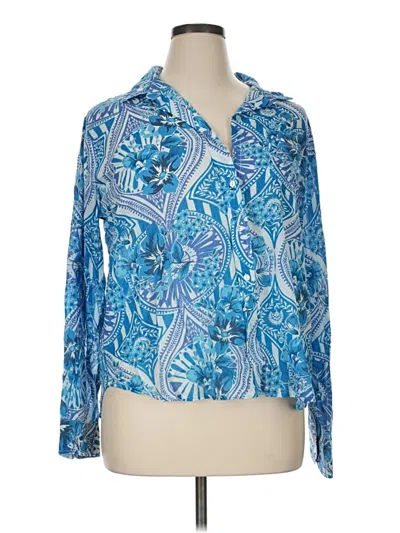 Pre-owned Calypso St Barth Long Sleeve Blouse In Blue