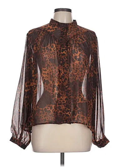 Calypso St Barth Long Sleeve Blouse In Brown