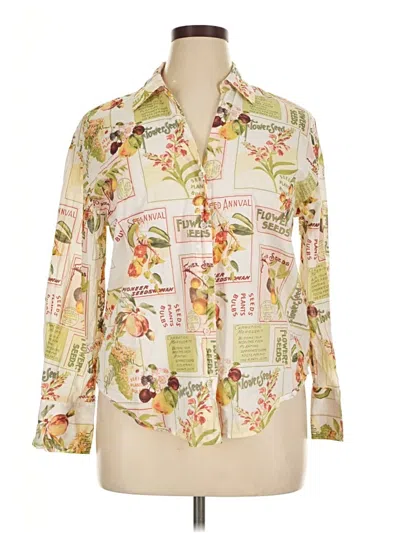 Pre-owned Calypso St Barth Long Sleeve Blouse In Ivory