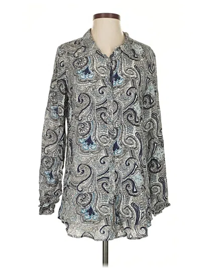 Pre-owned Calypso St Barth Long Sleeve Blouse In Silver