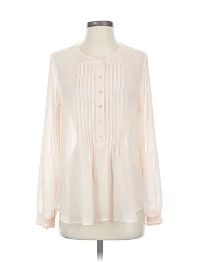 Pre-owned Calypso St Barth Long Sleeve Silk Top Ivory Tie Neck Tops In White