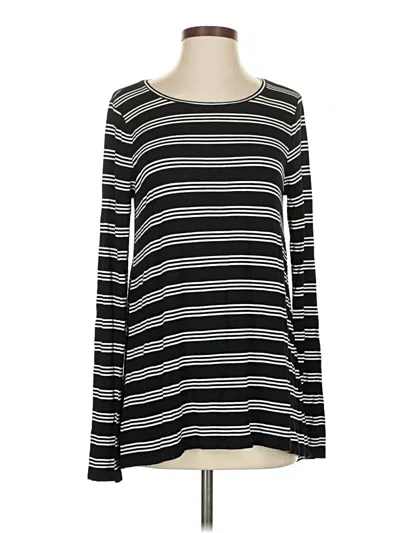 Pre-owned Calypso St Barth Long Sleeve Top Black Boatneck Tops