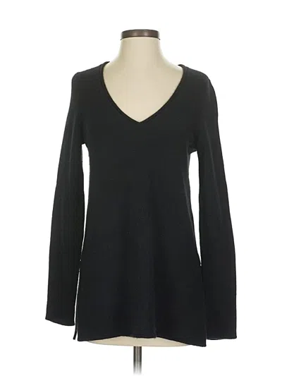 Pre-owned Calypso St Barth Long Sleeve Top Black V Neck Tops