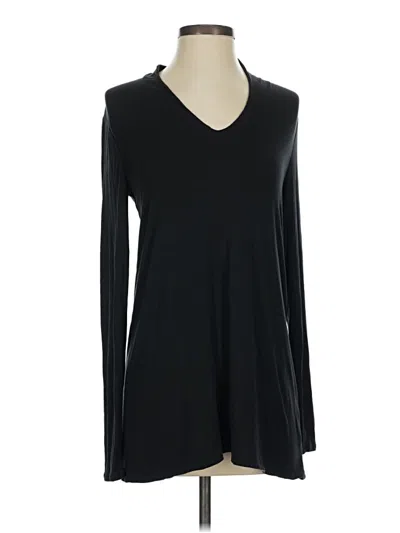 Pre-owned Calypso St Barth Long Sleeve Top Black V Neck Tops