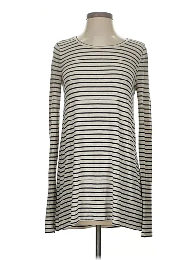 Pre-owned Calypso St Barth Long Sleeve Top Gray Boatneck Tops
