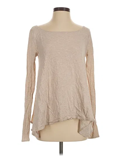 Pre-owned Calypso St Barth Long Sleeve Top Tan Boatneck Tops