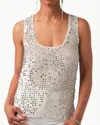Calypso St Barth Lucia Scalloped Edge Top In White In White