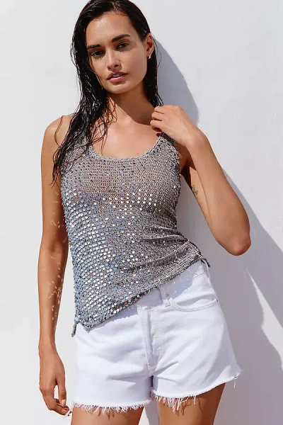 Calypso St Barth Lucia Shimmer Tank Top In White
