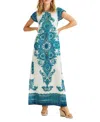 Calypso St Barth Calypso St. Barth Medallion Dress In White Blue