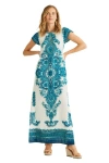 Calypso St Barth Calypso St. Barth Medallion Dress In White Blue