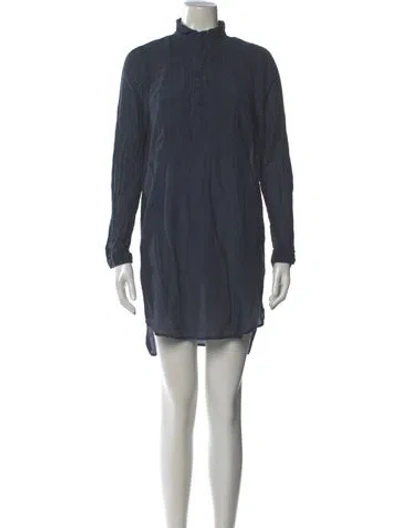 Pre-owned Calypso St Barth Mock Neck Mini Dress In Gray