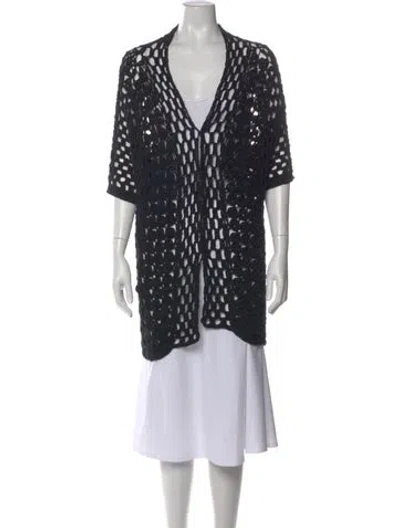 Pre-owned Calypso St Barth Open Front Sweater In Black