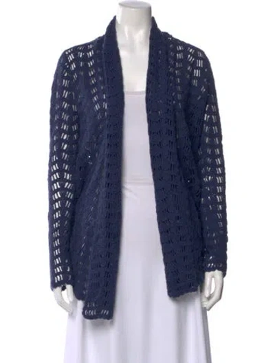 Pre-owned Calypso St Barth Open Front Sweater In Blue