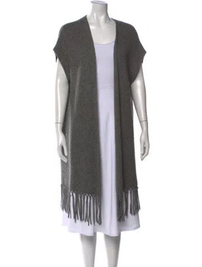 Pre-owned Calypso St Barth Open Front Sweater In Gray
