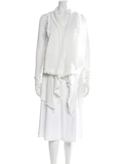 Pre-owned Calypso St Barth Open Front Sweater In White