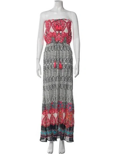 Pre-owned Calypso St Barth Paisley Print Long Dress In Red