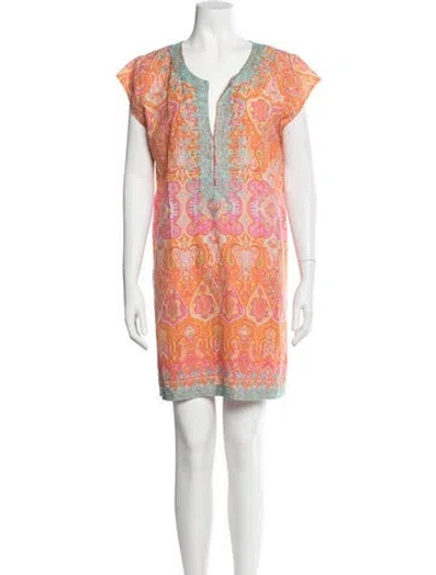 Pre-owned Calypso St Barth Paisley Print Mini Dress In Multicolor